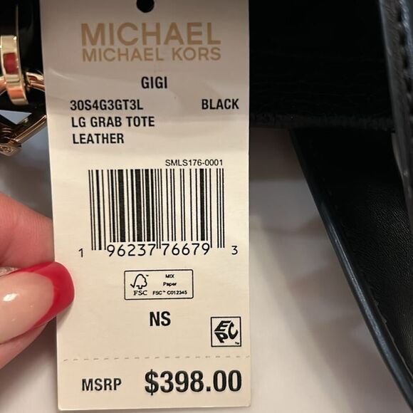 Michael Kors Black Large Grab leather Tote Bag - Picture 8 of 9